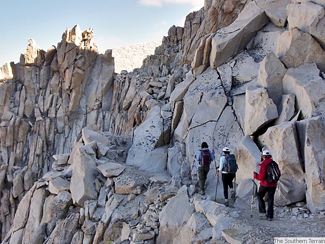 Climbing towards the summit of Mt Whitney